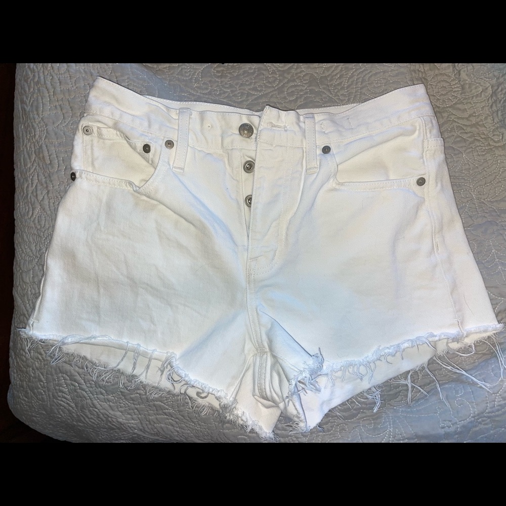 Madewell white denim shorts